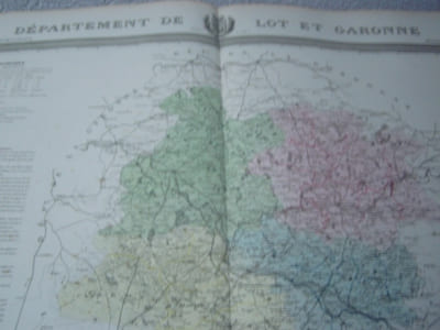 Carte du Département du LOT et GARONNE avec vue d' AGEN; dréssée par Donnet.