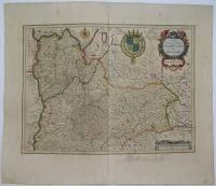"Nova et accurata descriptio Delphinatus vulgo Dauphine" - Dauphine Grenoble Chambery Gap Embrun Briancon carte gravure colori&eacute;e. janssonius, Johannes ...