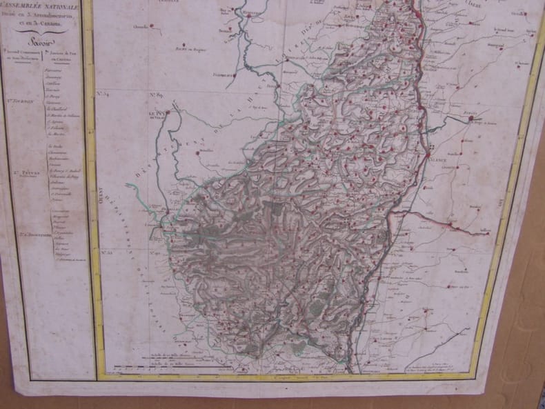 Atlas national de France : département de l'Ardeche décreté le 7 Février 1790 par l'Assemblée-Nationale divisé en 3 arrondissemens et en 31 cantons  ...