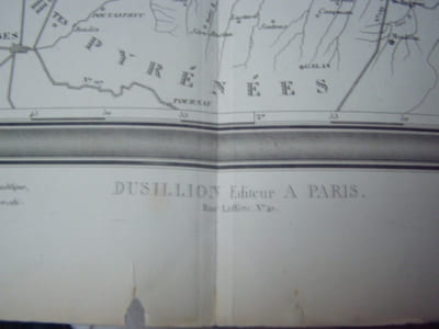 Carte du Département du GERS avec vue de AUCH dréssée par Donnet