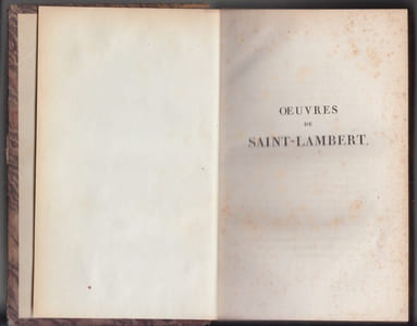 Oeuvres de Saint-Lambert : Les Saisons- Pièces fugitives. Contes. Fables orientales