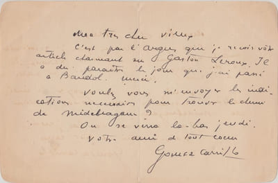 Lettre manuscrite signée à Charles de Richter