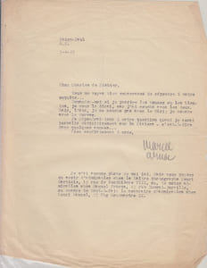 Lettre tapuscrite signée à Charles de RICHTER.