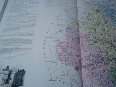 Carte du Département l'INDRE avec vue de Chateauroux dréssée par Donnet