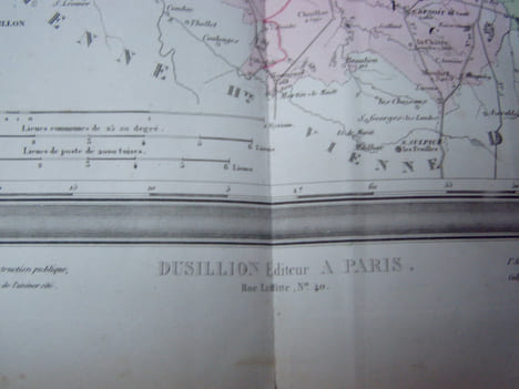 Carte du Département l'INDRE avec vue de Chateauroux dréssée par Donnet. Alexis Donnet