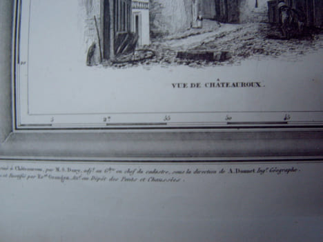 Carte du Département l'INDRE avec vue de Chateauroux dréssée par Donnet. Alexis Donnet