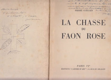 La Chasse du Faon rose, sur papier japon nacré + dédicace - livre de peintre illustré. Pierre Guéguen 1889-1965 (Auteur), Arpad Szenes (Illustrateur), ...