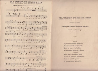 Leis radieros pensados doou poueto cassaire.Leis Radieros: pensados doou poueto cassaire Ma Fremo et moun chin Leis Amours de Sigaou- Pieces contenues dans ce cahier: Ma fremo et moun chin. Leis amours de Sigaou. [With musical notes.]