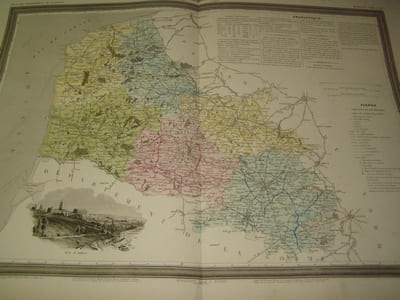 Carte du Département du PAS DE CALAIS [PAS-de-CALAIS] avec vue d' Arras  dréssée par Donnet