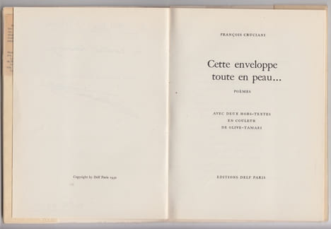 Cette enveloppe toute en peau... poémes.. CRUCIANI François
