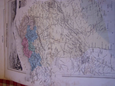 CARTE GEOGRAPHIQUE PROVINCE D'ORAN, D'après la carte de Cassini , du dépot de la guerre , des ponts et chaussées et de la marine par M. VUILLEMIN.