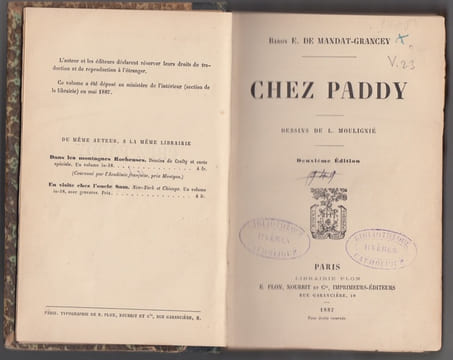 Chez Paddy. MANDAT-GRANCEY Baron E. de 