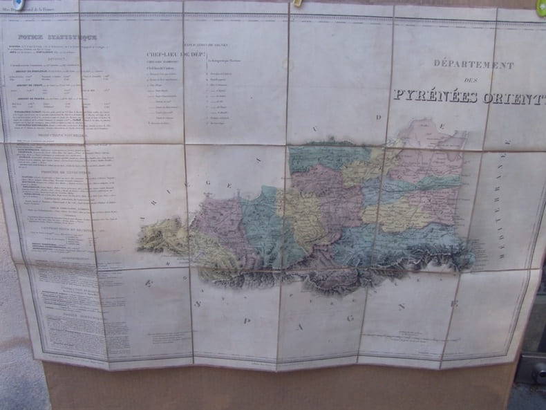 Atlas Departemental de la France. Carte d&eacute;partementale Pyren&eacute;es Orientales ,1831,N&deg;64,. DUFOUR A.H.