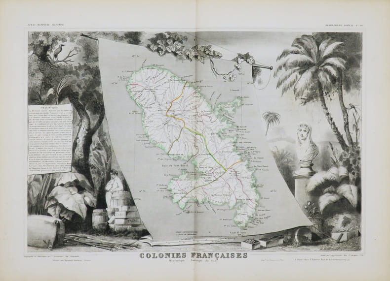 Carte : DEPARTEMENT DE LA  MARTINIQUE (colonies Fran&ccedil;aises de l'Am&eacute;rique). LEVASSEUR V.