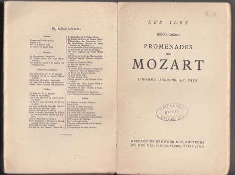 PROMENADES AVEC MOZART - l'homme, l'oeuvre, le pays . GHEON , Henri