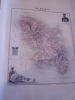 Grav.acier représentant Carte de la Martinique , . Carte géographique Migeon