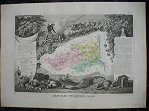 PYRENEES ORIENTALES,Carte : . LEVASSEUR V.