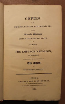 Dépêches et Lettres interceptées par Des Partis Détachés de l'Armée Combinée du Nord de l'Allemagne. Titre anglais : Copies of the original letters ...