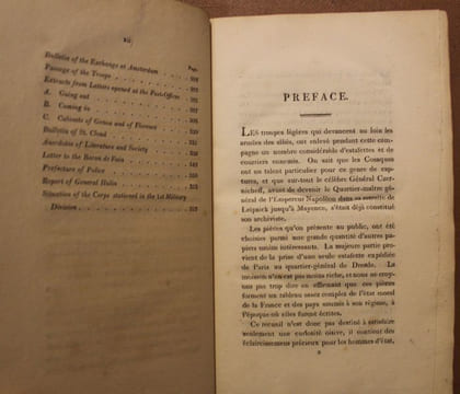 Dépêches et Lettres interceptées par Des Partis Détachés de l'Armée Combinée du Nord de l'Allemagne. Titre anglais : Copies of the original letters ...