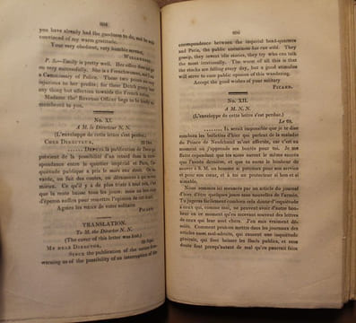 Dépêches et Lettres interceptées par Des Partis Détachés de l'Armée Combinée du Nord de l'Allemagne. Titre anglais : Copies of the original letters ...