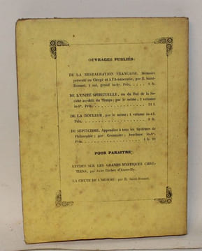 Les Prophètes du Passé.. BARBEY d'AUREVILLY (Jules).
