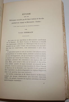 Voyage zoologique en Khroumirie (Tunisie). Mai - juin 1906. Avec quatre mémoires du Comte Carl Attems, d'Ignacio Bolivar, du Dr Raphaël Blanchard et ...