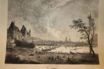 Vue de Rouen en 1773, prise de la rive gauche, avec le Pont de Bateaux.. MANESSE (Georges-Henri).