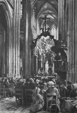 Intérieur de l'Eglise Saint Maclou à Rouen.. LHERMITTE (Léon).