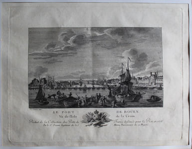 Le Port de Rouen vu de l'Isle de la Croix.
