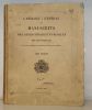 Catalogue général des Manuscrits des Bibliothèques Publiques des départements;. [MANUSCRITS].