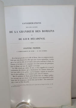 Considérations sur les Causes de la Grandeur des Romains et de leur Décadence. Edition revue et annotée d'après les manuscrits du Château de La Brède. ...