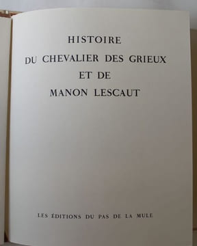 Histoire du Chevalier des Grieux et de Manon Lescaut.. [SAUVAGE] PREVOST (Abbé).