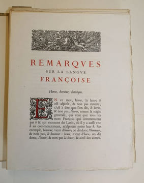 Remarques Sur La Langue Françoise, Utiles à Ceux Qui Veulent Bien Parler et Bien escrire.. VAUGELAS (Claude Favre De).