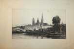 Vue de la cathédrale de Rouen depuis la rive gauche.. [ANONYME].