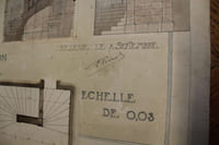 Dessin original d'un escalier à Clermont, rue du port.