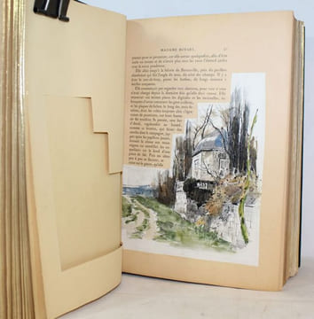 Madame Bovary, murs de province. Exemplaire d'épreuve enrichi de 98 dessins originaux de l'artiste.. [JOURDAIN (Henri)] FLAUBERT (Gustave).