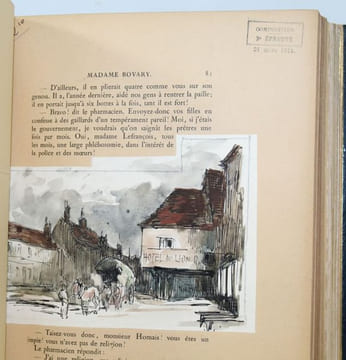 Madame Bovary, murs de province. Exemplaire d'épreuve enrichi de 98 dessins originaux de l'artiste.. [JOURDAIN (Henri)] FLAUBERT (Gustave).