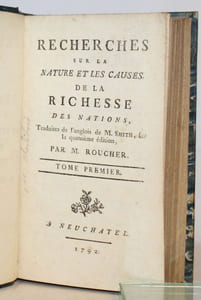 Recherches sur la nature et les causes de la richesse des Nations.