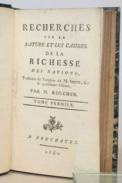 Recherches sur la nature et les causes de la richesse des Nations.. [ECONOMIE] SMITH (Adam).