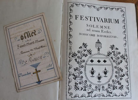 Antiphonaire au pochoir : Festivarium solemne ad usum Eccles. Nosocomii rotomagensis.. Ste MARIE-MADELEINE - HOTEL-DIEU DE ROUEN.