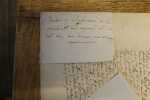 Billet autographe joint par une &eacute;pingle &agrave; une supplique de Mr Salaville, avocat.. MARIE-AMELIE (de Bourbon-Sicile).