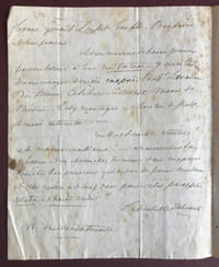 2 L. A. S., l’une écrite à Paris le 5 août, 1 page in-12 (166 x 120), signée « L. Junot Dsse d’Abrantès », adressée au général et futur maréchal Étienne Maurice Gérard (1773-1852) ; l’autre du 1er février 1835, 2 pages in-4, signée « La duchesse d’Abrantès », adressée à un baron.