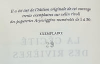 La Cécité des rivières. Roman.