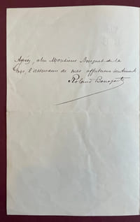 L.A.S. à Anatole Bouquet de la Crye, le samedi 17 Août 1907 à Vaud en Suisse.