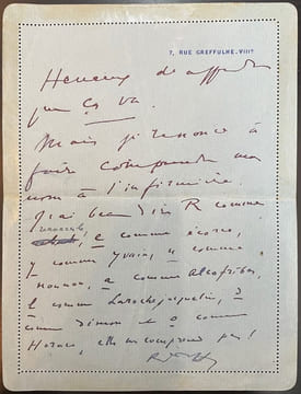Ensemble de 3 documents autographes signés du chanteur d’opéra d’origine vénézuélienne Reynaldo Hahn (1874-1947) à l’artiste lyrique espagnole, ...