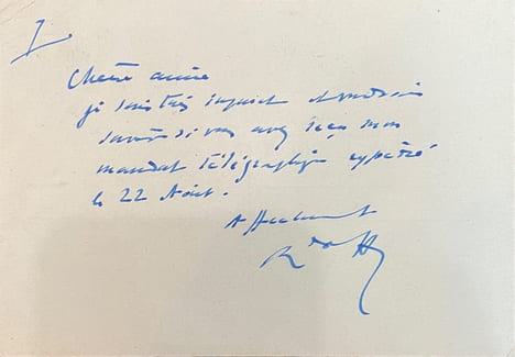 Ensemble de 3 documents autographes signés du chanteur d’opéra d’origine vénézuélienne Reynaldo Hahn (1874-1947) à l’artiste lyrique espagnole, ...
