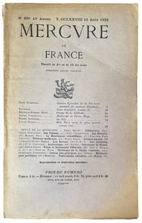 Mercure de France. n°820. 15 août 1932.