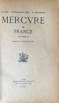 Mercure de France. n°820. 15 août 1932.