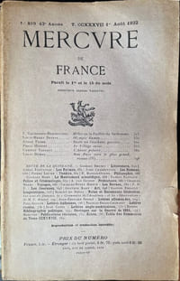 Mercure de France. n°819. 1 août 1932.