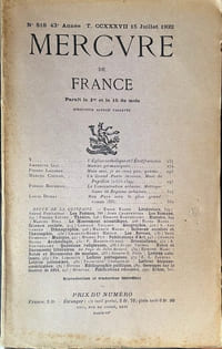 Mercure de France. n°818. 15 juillet 1932.